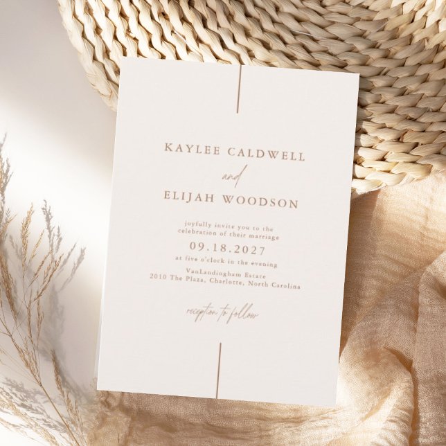 SADIE Elegant Minimalist Lines Wedding  Invitation (Creator Uploaded)