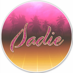 Sadie First Name golden pink sticker sticker
