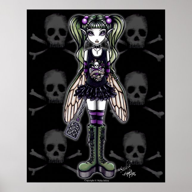 "Sadie" Gothic Punk Bug Pixie Poster (Front)