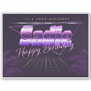 Sadie Name First name lila retro Sticker Birthday