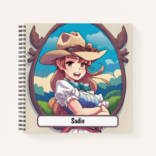 Sadie The Cowgirl Notebook With Custom Nametag