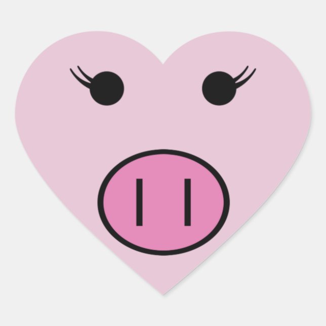 Sadie the Pink Pig ~ Cute Girly Kawaii Heart Sticker (Front)