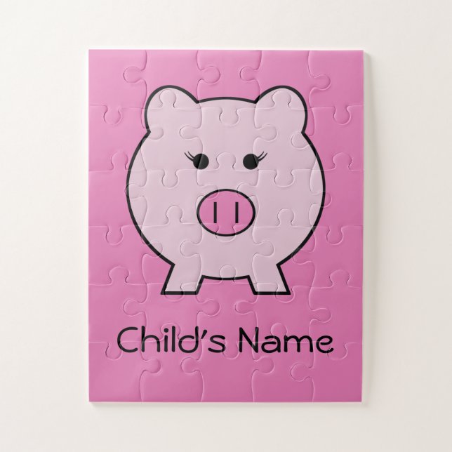 Sadie the Pink Pig ~ Cute Girly Kawaii Jigsaw Puzzle (Vertical)
