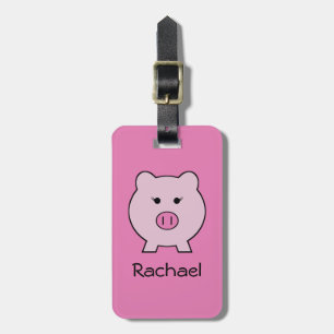 Sadie the Pink Pig ~ Cute Girly Kawaii Luggage Tag