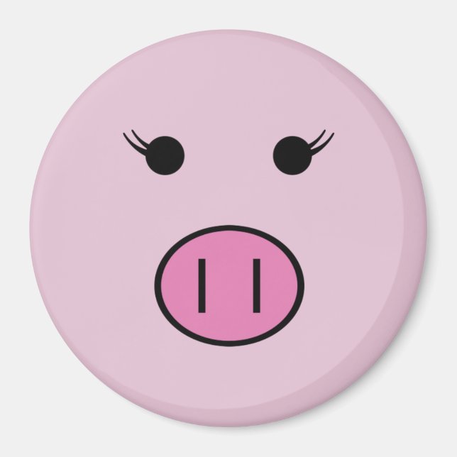 Sadie the Pink Pig ~ Cute Girly Kawaii Magnet (Front)