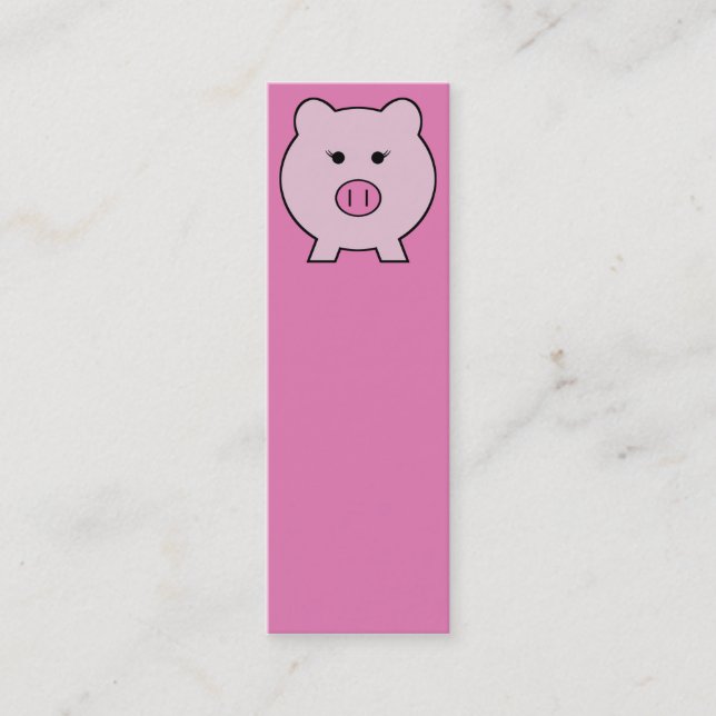 Sadie the Pink Pig ~ Cute Girly Kawaii Mini Business Card (Front)