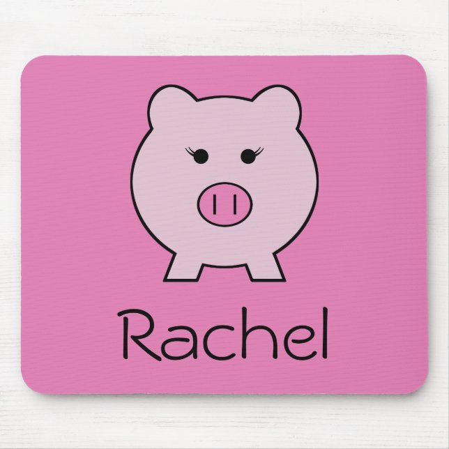 Sadie the Pink Pig ~ Cute Girly Kawaii Mouse Mat (Front)