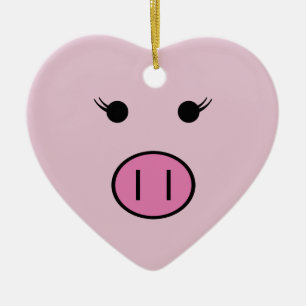Sadie The Pink Pig ~ Cute Kawaii Ceramic Tree Decoration