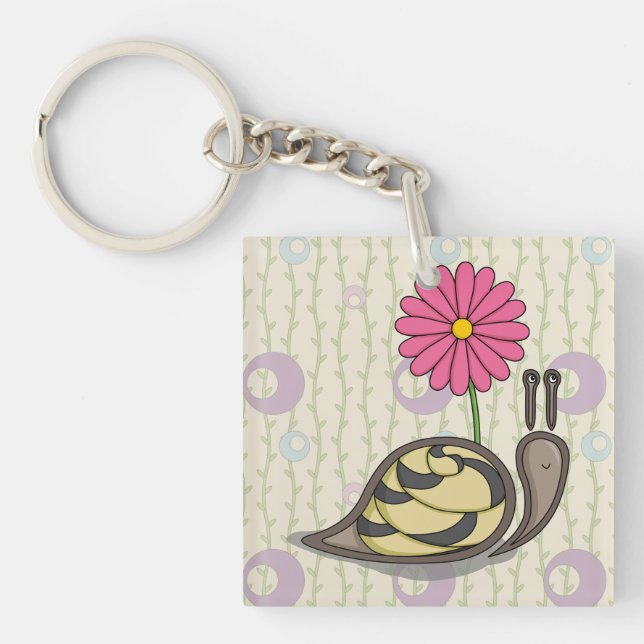 Sadie the Snail Acrylic Keychain (Front)