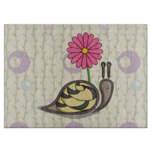 Sadie the Snail Glass Cutting Board