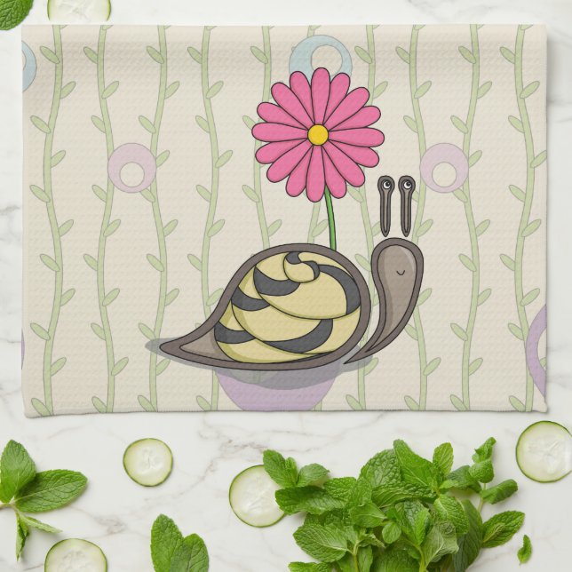Sadie the Snail Kitchen Towel (Folded)