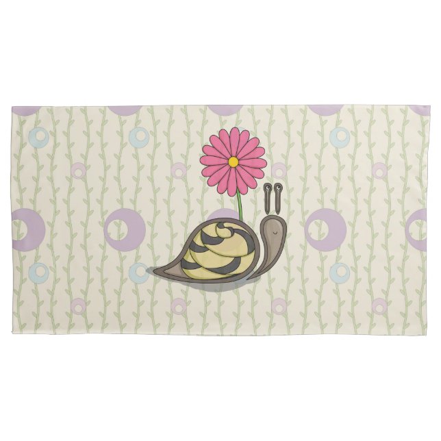 Sadie the Snail Pillow Case (Front)
