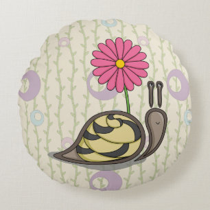 Sadie the Snail Round Pillow