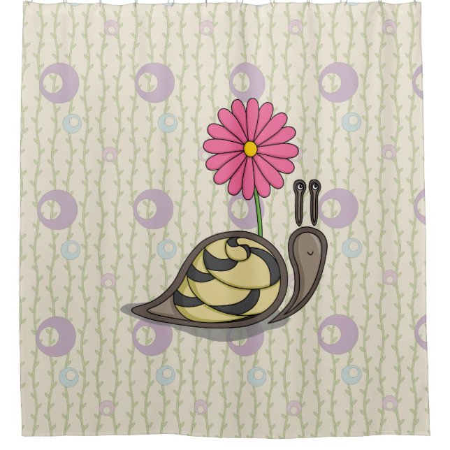Sadie the Snail Shower Curtain (Front)