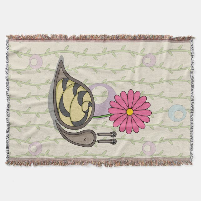 Sadie the Snail Throw Blanket (Front)