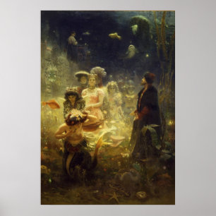 Sadko in the Underwater Kingdom Ilya Repin Mermaid Poster