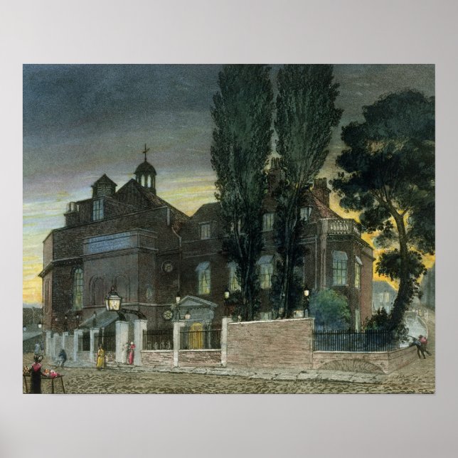 Sadler's Wells, 1826 (colored engraving) Poster (Front)