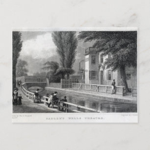 Sadler's Wells Theatre, engraved by J. Garner Postcard