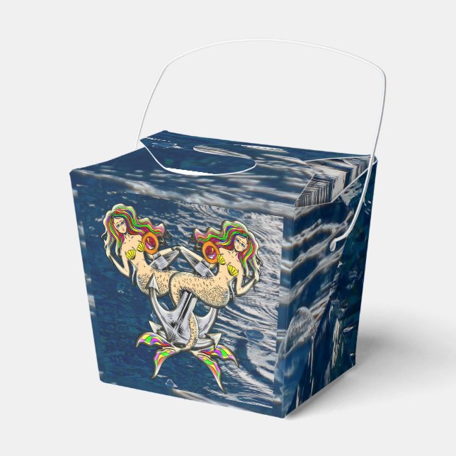 Sadly mermaids at anchor favour box (Front Side)