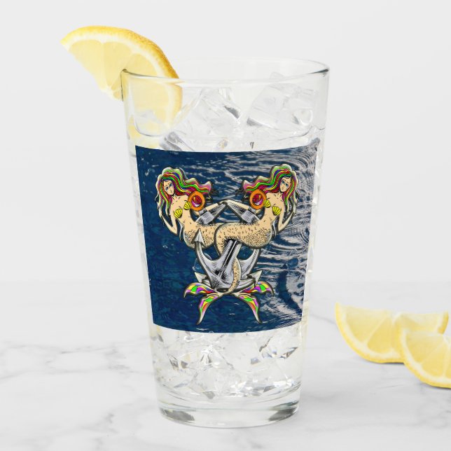 Sadly mermaids at anchor glass (Front Ice)