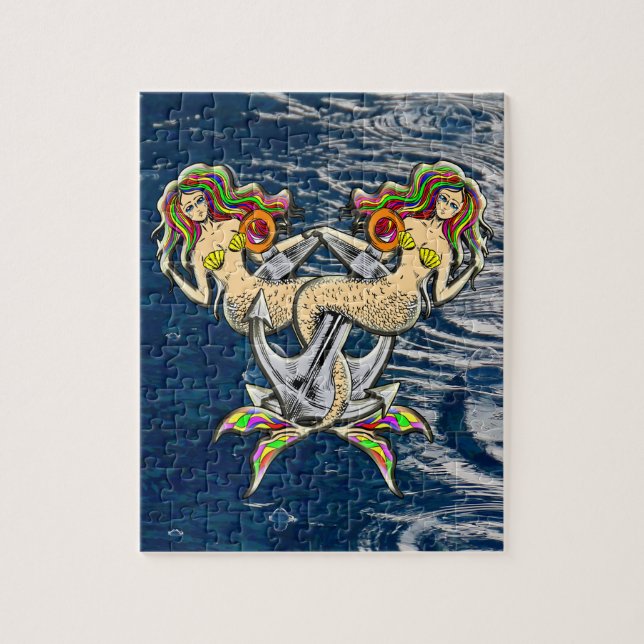Sadly mermaids at anchor jigsaw puzzle (Vertical)