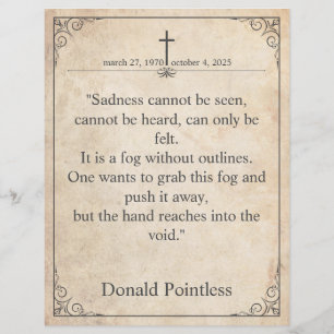 Sadness cannot be seen - Funeral Vintage Card