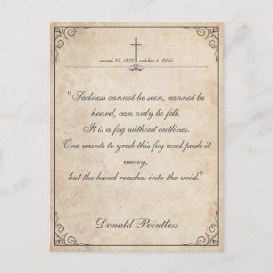 Sadness cannot be seen - Funeral Vintage Card