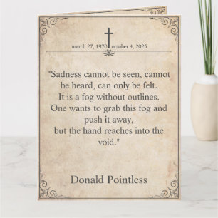 Sadness cannot be seen - Funeral Vintage Card