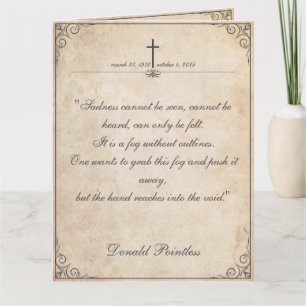 Sadness cannot be seen - Funeral Vintage Card