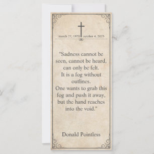 Sadness cannot be seen - Funeral Vintage Card
