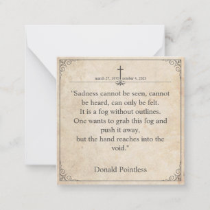 Sadness cannot be seen - Funeral Vintage Card