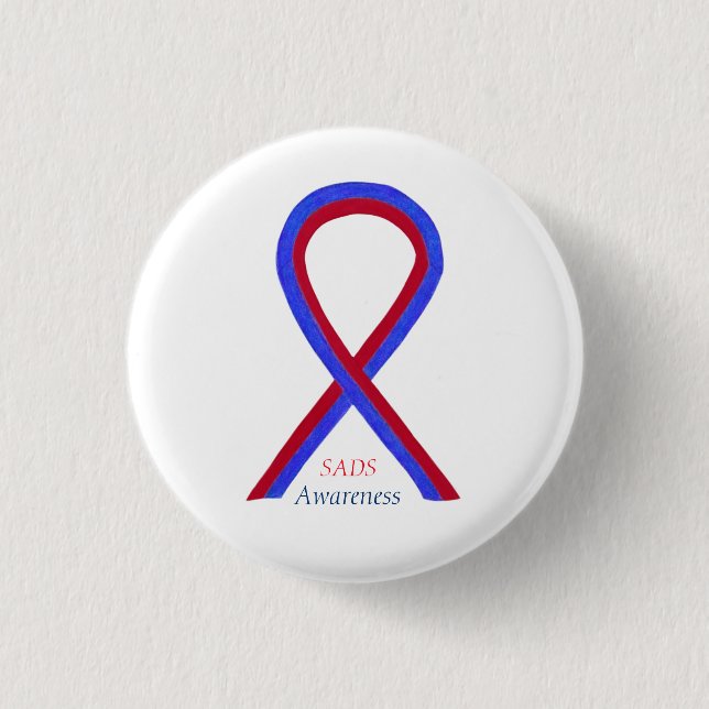 SADS Awareness Ribbon Customised Pin Buttons (Front)