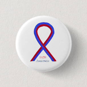 SADS Awareness Ribbon Customised Pin Buttons