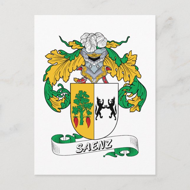 Saenz Family Crest Postcard (Front)