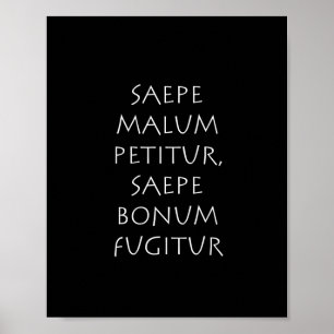 Saepe malum petitur saepe bonum fugitur poster