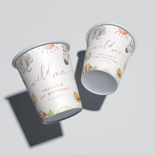 SAFARI 1st Birthday Party Paper Cups (Creator Uploaded)