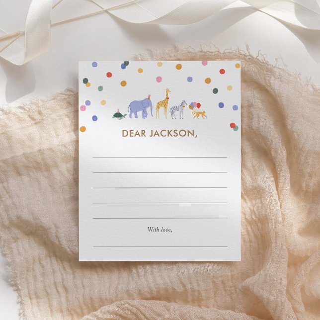 Safari 1st Birthday Party Time Capsule Card (Creator Uploaded)