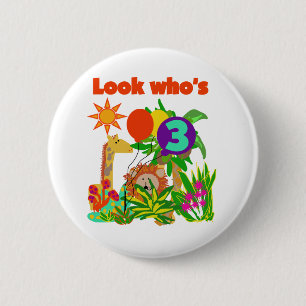 Safari 3rd Birthday Tshirts and Gifts 6 Cm Round Badge