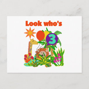 Safari 3rd Birthday  Tshirts and Gifts Postcard
