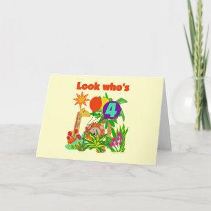 Safari 4th Birthday Tshirts and Gifts Card