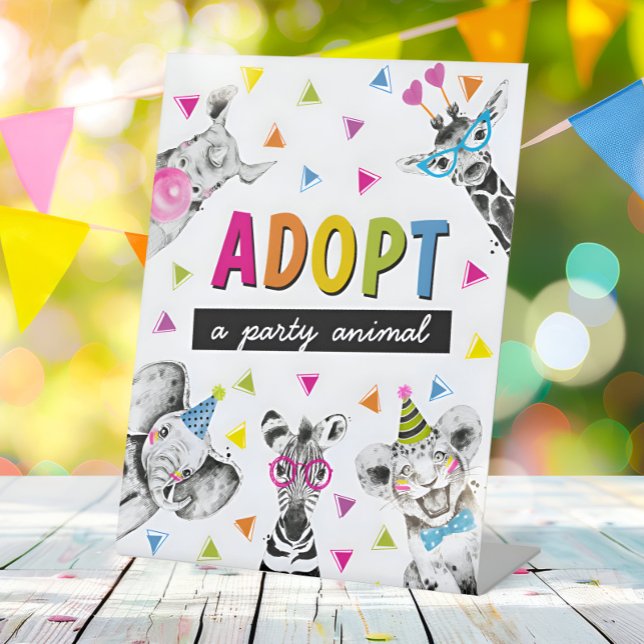 Safari Adopt an Animal Birthday Party Table Sign (Creator Uploaded)