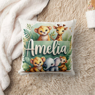 Safari Adventure Amelia Throw Pillow