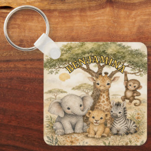 Safari Adventure Animal Friends Nature Inspired Key Ring