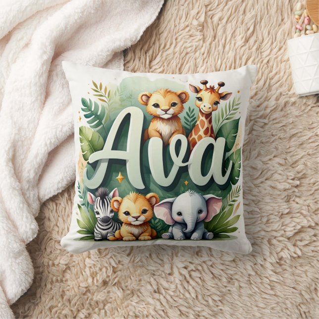 Safari Adventure Ava Throw Pillow (Blanket)
