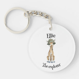Safari Adventure Babies Cute Watercolour Animals Key Ring