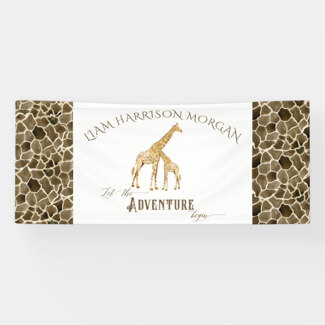 Safari Adventure Baby Boy Shower Room Name Banner (Horizontal)