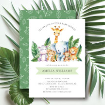 Safari Adventure Baby Shower Invitation