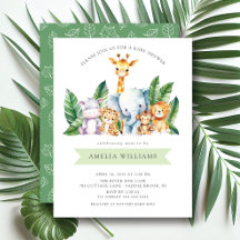 Safari Adventure Baby Shower Invitation