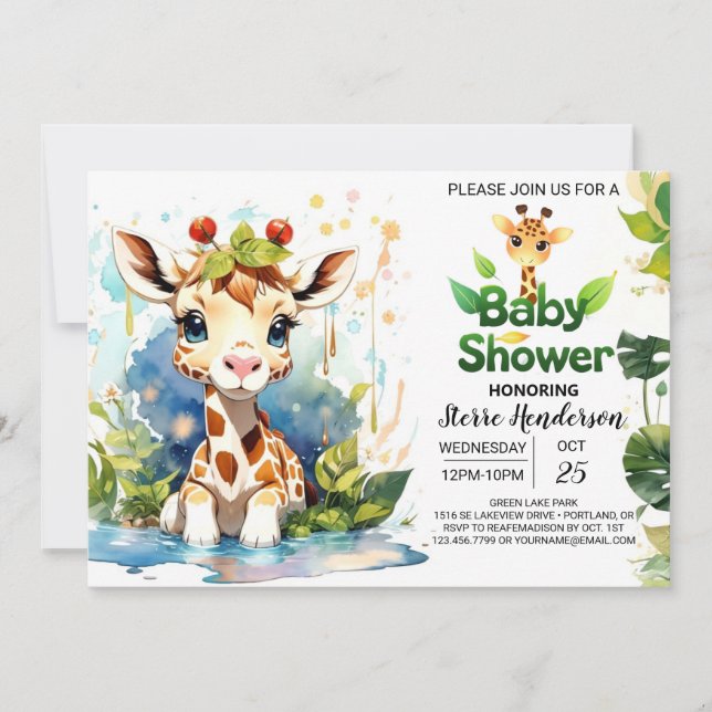 Safari Adventure Baby Shower Invitation (Front)