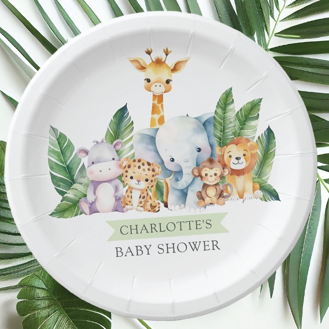 Safari Adventure Baby Shower Paper Plate (Creator Uploaded)